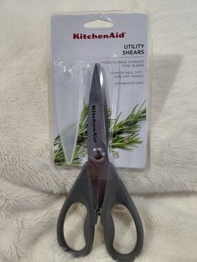 New KitchenAid Gray Utility Shears with Soft-Grip Handles
